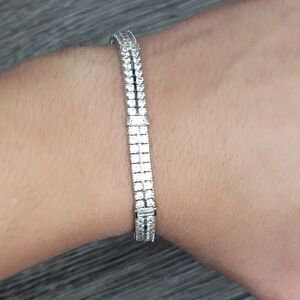 Dominique Cubic Zirconia Silver 7" Tennis Bracelet
